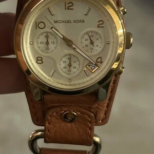 Michael Kors Gold and Brown Chronograph Watch